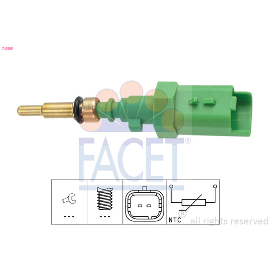 Facet 7.3385 Sensor, coolant temperature to suit Toyota, Peugeot, Citroën
