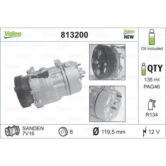 Valeo Compressor, air conditioning to suit Ford, Audi, VW