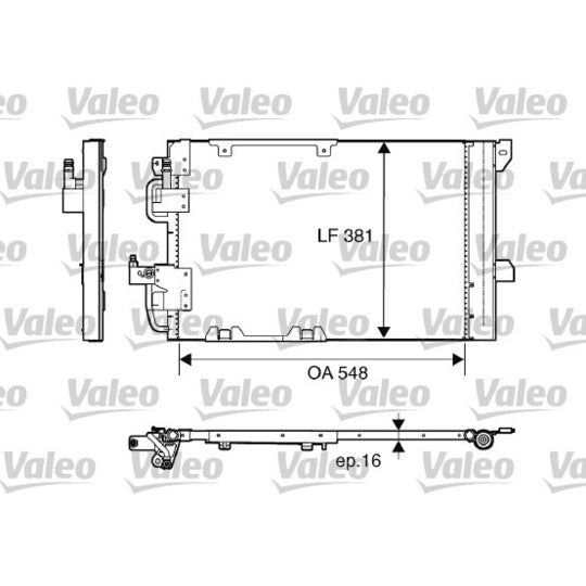 Valeo 817505 Condenser, air conditioning to suit Chevrolet, Opel, Vauxhall