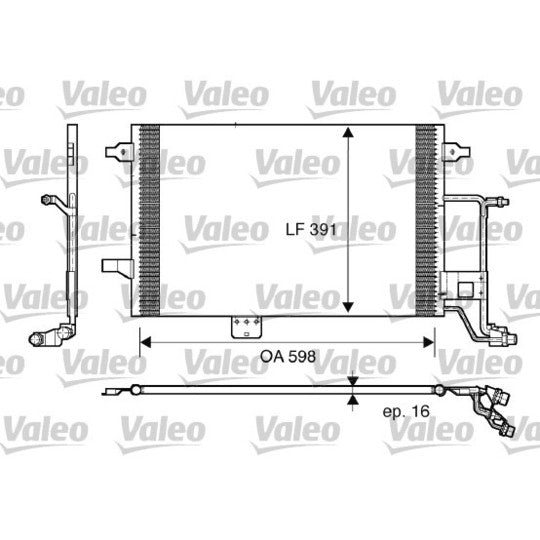 Valeo Condenser, air conditioning to suit Audi