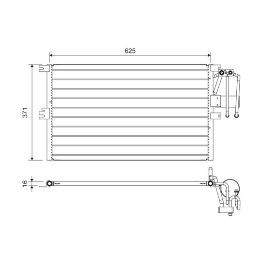Valeo 822735 Condenser, air conditioning to suit Opel, Vauxhall