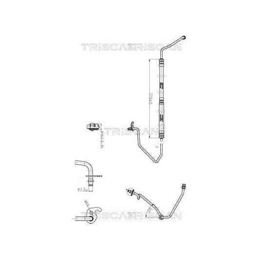 Triscan Hydraulic Hose, steering to suit Ford
