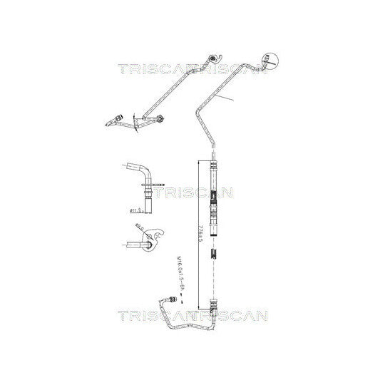 Triscan Hydraulic Hose, steering to suit Ford