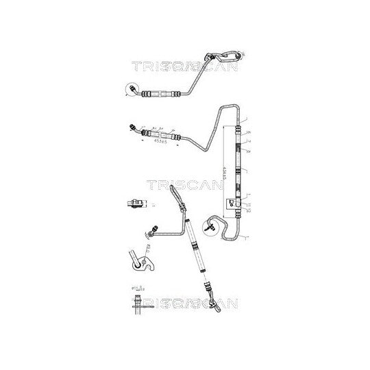 Triscan Hydraulic Hose, steering to suit Ford