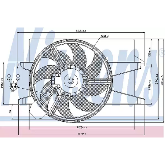 Nissens Fan, radiator to suit Ford