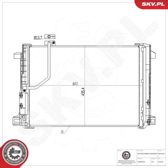 Esen Skv Condenser, air conditioning to suit Mercedes-Benz
