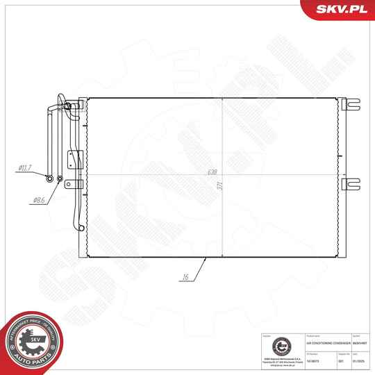 Esen Skv 86SKV497 Condenser, air conditioning to suit Opel, Vauxhall