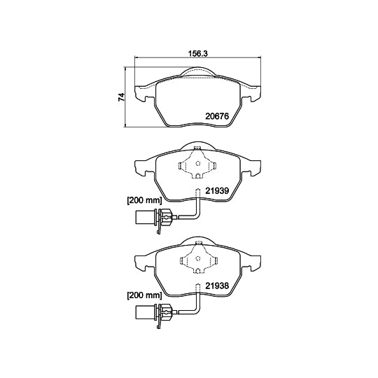 Hella Pagid Brake Pad Set, disc brake to suit Audi, VW, Seat