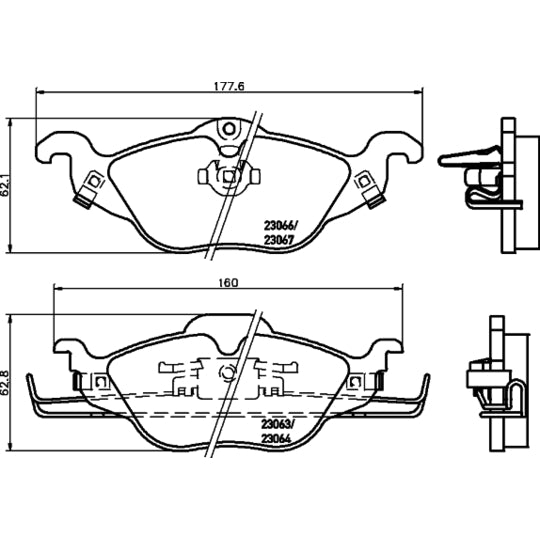 Hella Pagid Brake Pad Set, disc brake to suit Opel