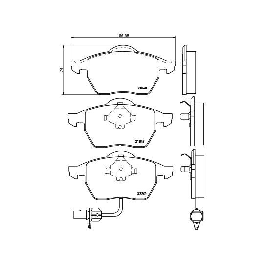 Hella Pagid Brake Pad Set, disc brake to suit Ford, Audi, VW