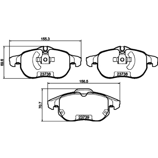Hella Pagid Brake Pad Set, disc brake to suit Fiat, Chevrolet, Opel