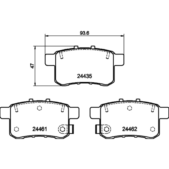 Hella Pagid Brake Pad Set, disc brake to suit Honda, Proton