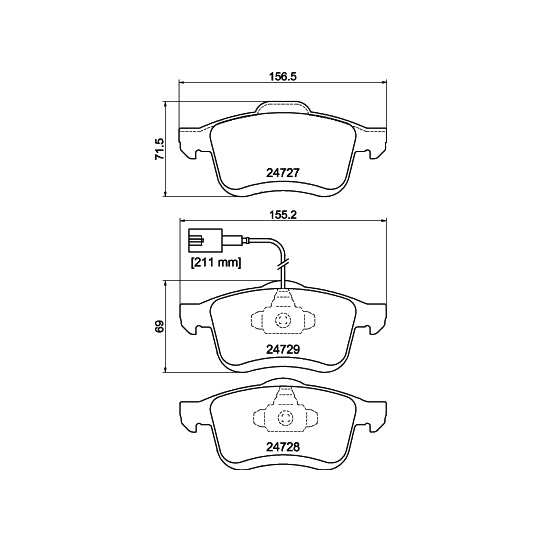 Hella Pagid Brake Pad Set, disc brake to suit Fiat, Opel, Lancia
