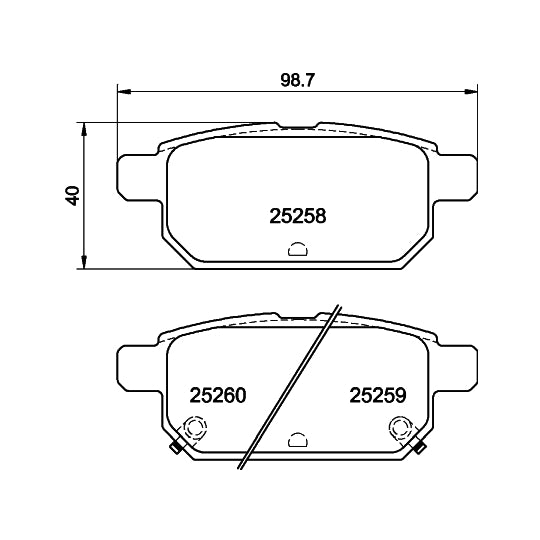Hella Pagid Brake Pad Set, disc brake to suit Nissan, Suzuki