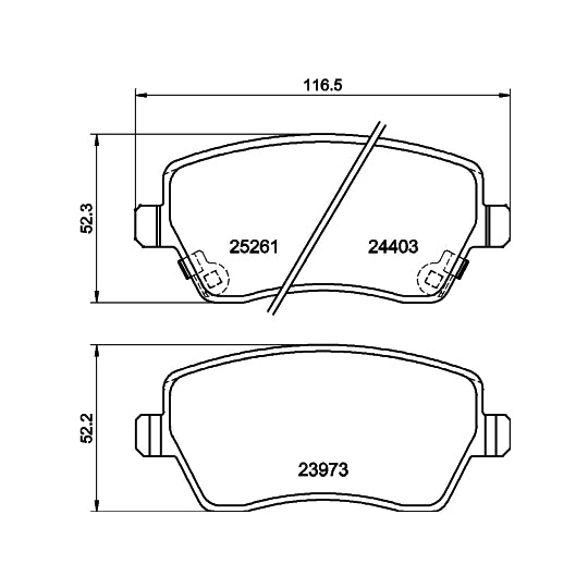 Hella Pagid Brake Pad Set, disc brake to suit Nissan, Renault, Datsun