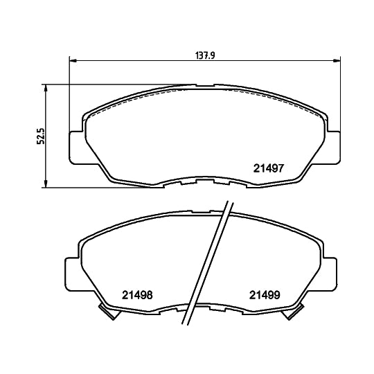 Hella Pagid Brake Pad Set, disc brake to suit Honda, Nissan, Acura