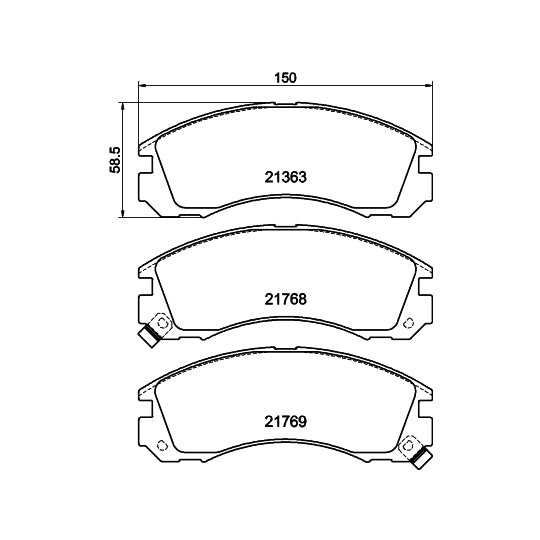 Hella Pagid Brake Pad Set, disc brake to suit Mitsubishi, Nissan, Dodge
