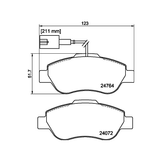 Hella Pagid Brake Pad Set, disc brake to suit Ford, Fiat