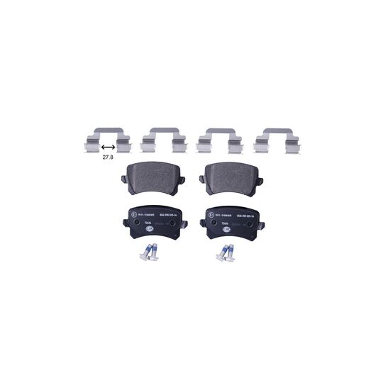 Hella Brake Pad Set, disc brake to suit Audi, VW, Seat