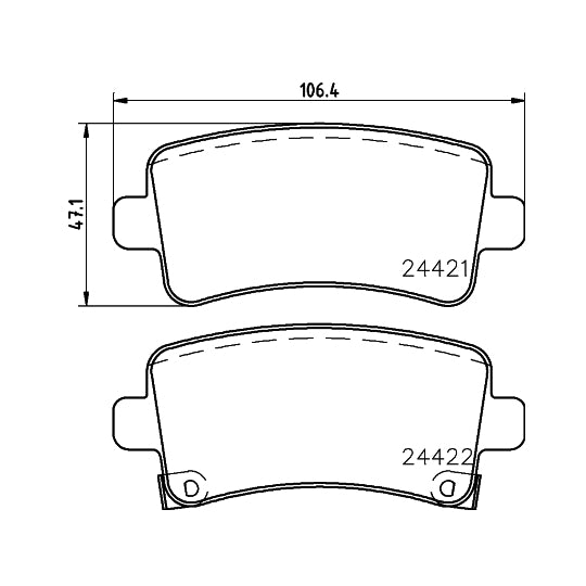 Hella Pagid Brake Pad Set, disc brake to suit Chevrolet, Opel, Vauxhall