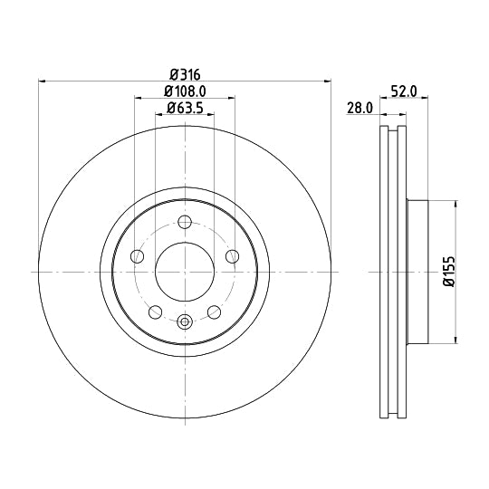 Hella Brake Disc to suit Ford, Land Rover, Volvo