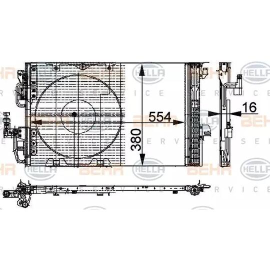 Hella 8FC 351 301-221 Condenser, air conditioning to suit Opel, Vauxhall, Holden