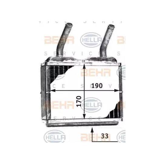 Hella 8FH 351 311-781 Heat Exchanger, interior heating to suit Opel