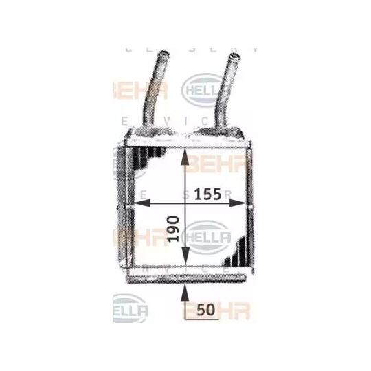 Hella 8FH 351 312-031 Heat Exchanger, interior heating to suit Opel