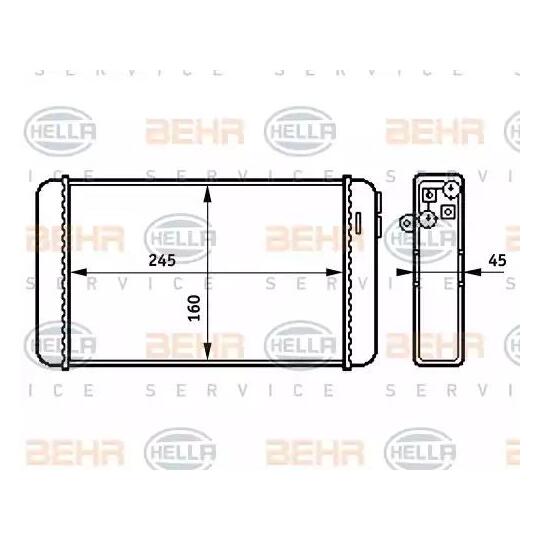 Hella 8FH 351 313-281 Heat Exchanger, interior heating to suit Opel, Vauxhall