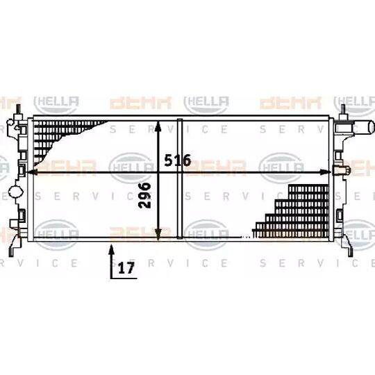 Hella Radiator, engine cooling to suit Opel, Vauxhall, Holden