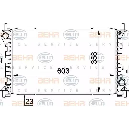 Hella Radiator, engine cooling to suit Ford