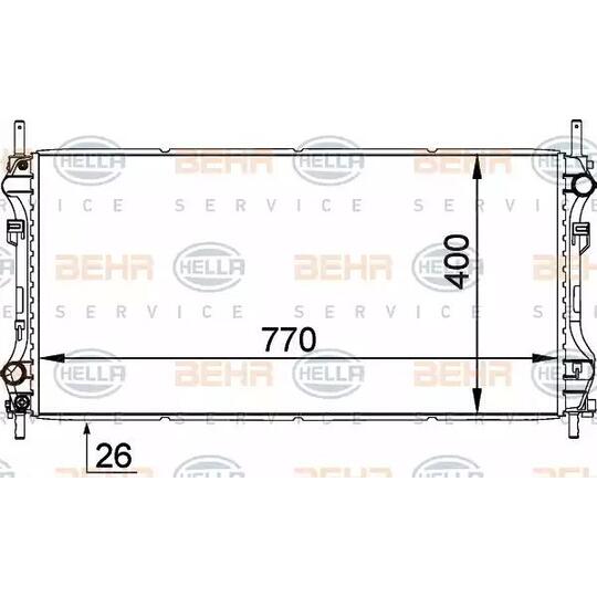 Hella Radiator, engine cooling to suit Ford