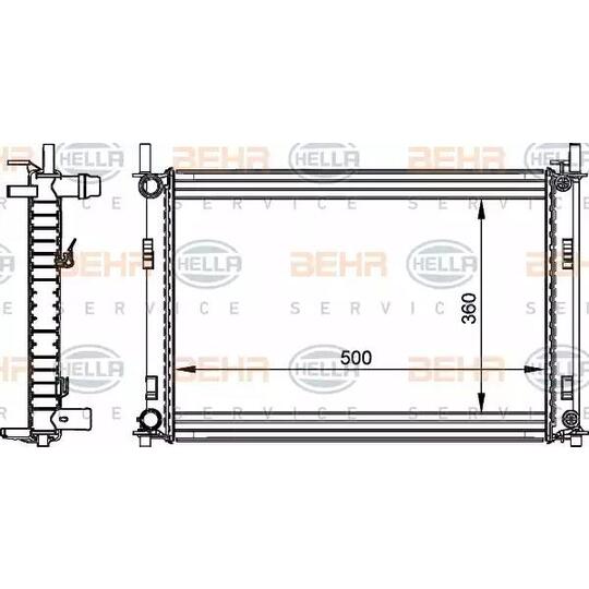 Hella Radiator, engine cooling to suit Ford