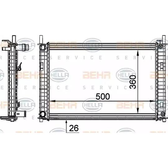Hella Radiator, engine cooling to suit Ford, Mazda