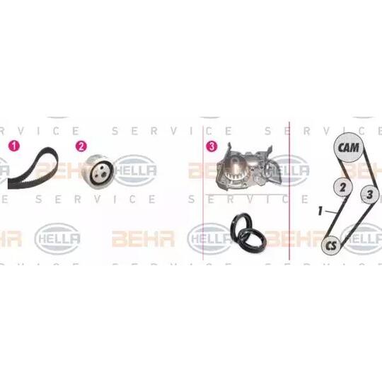 Hella Water Pump & Timing Belt Set to suit Renault