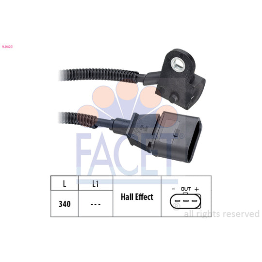 Facet Sensor, camshaft position to suit Ford, Audi, VW