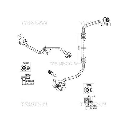 Triscan High-/Low Pressure Line, air conditioning to suit Ford