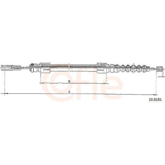 Cofle Cable, parking brake to suit Volvo