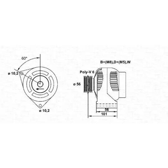 Magneti Marelli Alternator to suit Mercedes-Benz, Daewoo, Ssangyong