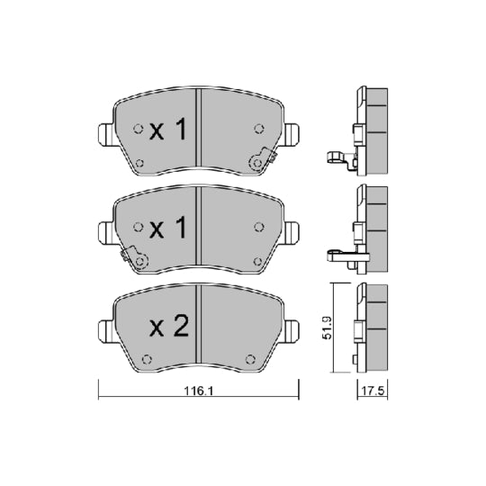 Aisin Brake Pad Set, disc brake to suit Nissan