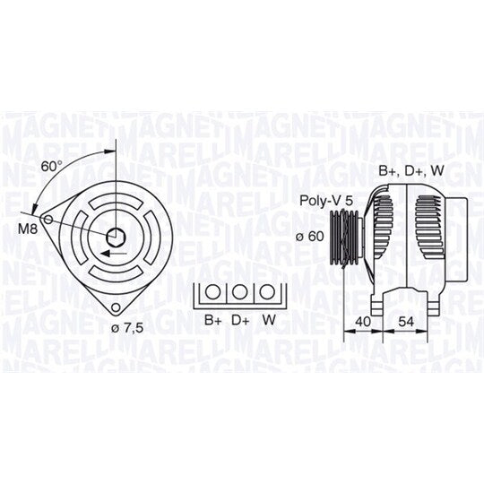 Magneti Marelli Alternator to suit Ford