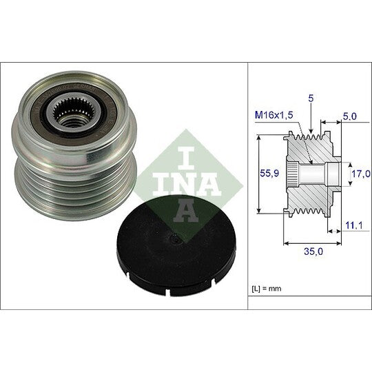Ina Alternator Freewheel Clutch to suit Audi, VW, Seat