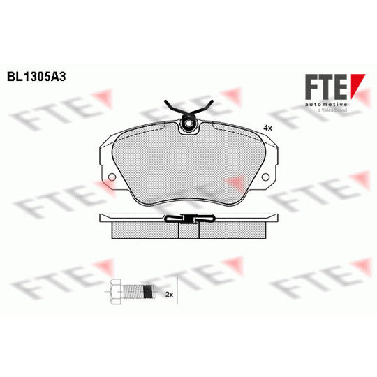Fte Brake Pad Set, disc brake to suit Opel, Vauxhall