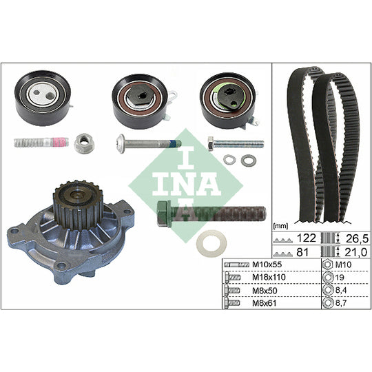 Ina Water Pump & Timing Belt Set to suit Volvo
