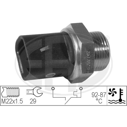 Era 330293 Temperature Switch, radiator fan to suit Fiat