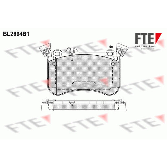 Fte Brake Pad Set, disc brake to suit Mercedes-Benz