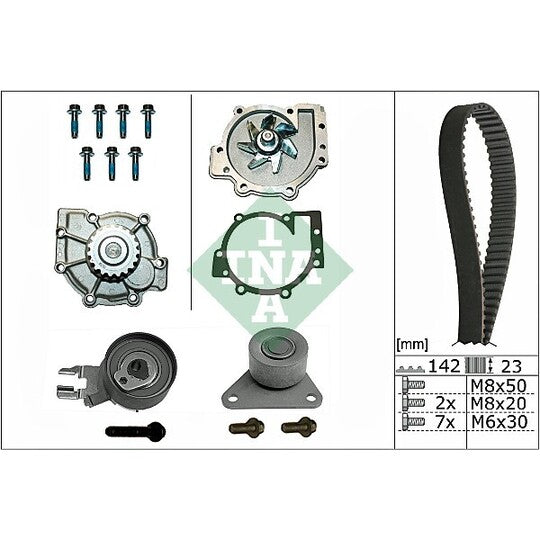 Ina Water Pump & Timing Belt Set to suit Ford, Volvo