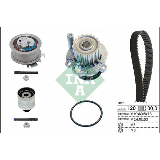 Ina Water Pump & Timing Belt Set to suit Ford, Audi, VW