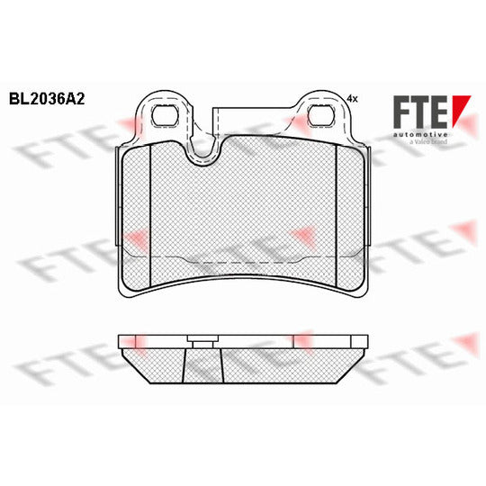 Fte Brake Pad Set, disc brake to suit VW