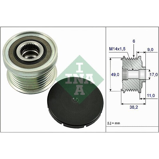 Ina Alternator Freewheel Clutch to suit Ford, BMW, Mini